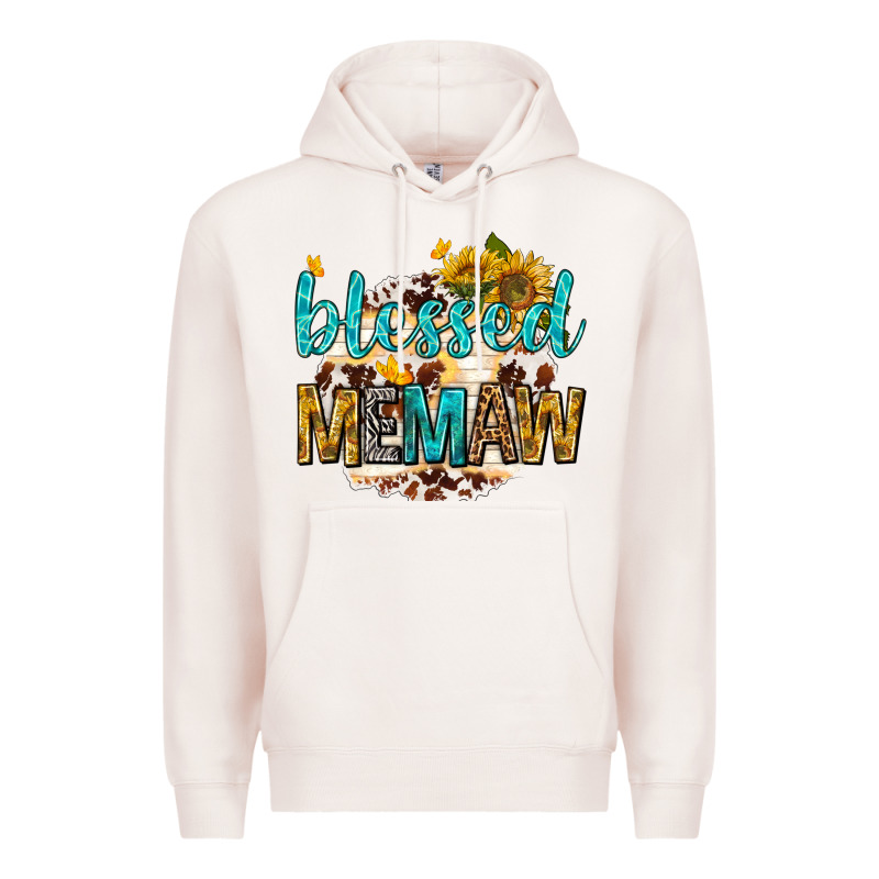 Blessed Memaw With Sunflowers Premium Hoodie by texasbilliewilder | Teevron