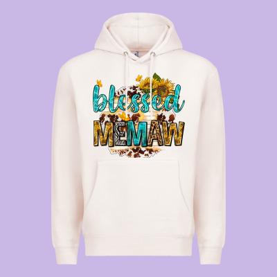 Blessed Memaw With Sunflowers Premium Hoodie Designed By Texasbilliewilder
