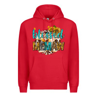 Red blessed memaw with sunflowers Premium Hoodie - texasbilliewilder