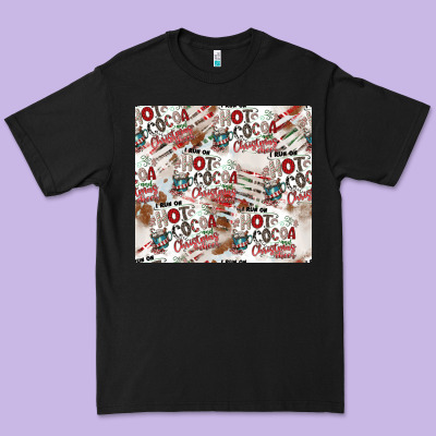 Hot Cocoa Christmas Cheer Pattern Premium Tee Designed By Cowhidedigitalart