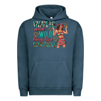 Pigment Midnight Navy wanted and wild long live cowgirls Urban Hoodie - texasbilliewilder