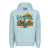 Blue Mist blessed memaw with sunflowers Premium Hoodie - texasbilliewilder
