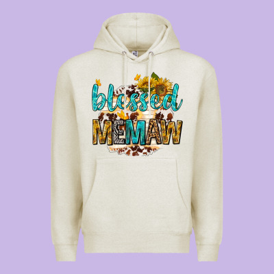 Blessed Memaw With Sunflowers Premium Hoodie Designed By Texasbilliewilder