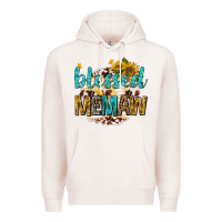 Pale Pink blessed memaw with sunflowers Premium Hoodie - texasbilliewilder