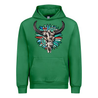 Emerald western bull skull with sunflower and gemstone Urban Hoodie - texasbilliewilder