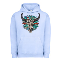 Pigment Grape Ice western bull skull with sunflower and gemstone Urban Hoodie - texasbilliewilder