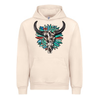 Sandshell western bull skull with sunflower and gemstone Urban Hoodie - texasbilliewilder