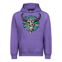 Tulip western bull skull with sunflower and gemstone Urban Hoodie - texasbilliewilder