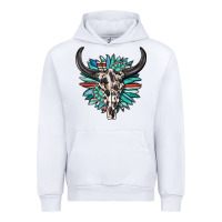 White western bull skull with sunflower and gemstone Urban Hoodie - texasbilliewilder