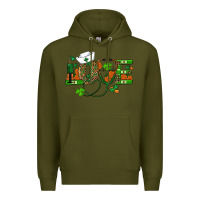 Army Green st patricks day love nurse Premium Hoodie - RanaPortraitStore