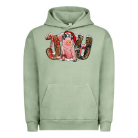 Pigment Oil Green Christmas Joy With Pig Urban Hoodie - RanaPortraitStore