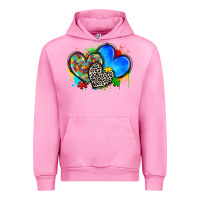 Fuchsia Pink autism hearts Urban Hoodie - Zillion Design Studio