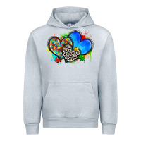 Heather Grey autism hearts Urban Hoodie - Zillion Design Studio
