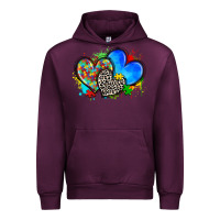Mauve Wine autism hearts Urban Hoodie - Zillion Design Studio