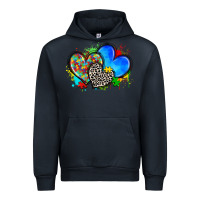 Navy autism hearts Urban Hoodie - Zillion Design Studio