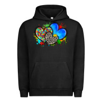 Pigment Black autism hearts Urban Hoodie - Zillion Design Studio