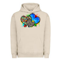 Pigment French Oak autism hearts Urban Hoodie - Zillion Design Studio