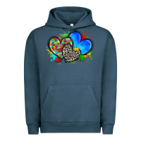 Pigment Midnight Navy autism hearts Urban Hoodie - Zillion Design Studio