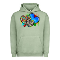 Pigment Oil Green autism hearts Urban Hoodie - Zillion Design Studio