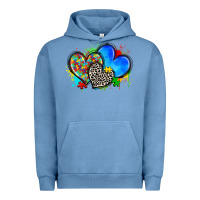 Pigment Pebble Blue autism hearts Urban Hoodie - Zillion Design Studio