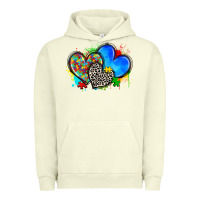 Pigment Pistachio autism hearts Urban Hoodie - Zillion Design Studio