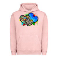 Pigment Salmon autism hearts Urban Hoodie - Zillion Design Studio