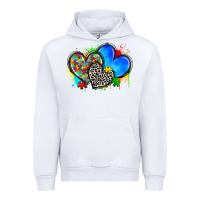 White autism hearts Urban Hoodie - Zillion Design Studio