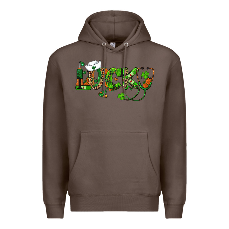 St Patricks Day Lucky Nurse Premium Hoodie by RanaPortraitStore | Teevron