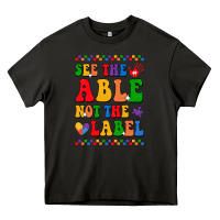 Asphalt see the able not the label Heavy Core Tee - CowhideDigitalArt