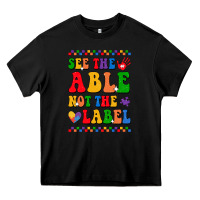 Black see the able not the label Heavy Core Tee - CowhideDigitalArt