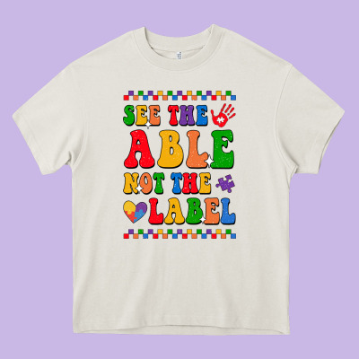 See The Able Not The Label Heavy Core Tee Designed By Cowhidedigitalart