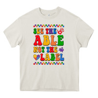 Cream see the able not the label Heavy Core Tee - CowhideDigitalArt