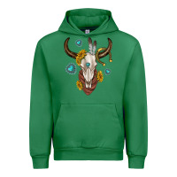Emerald western cow skull Urban Hoodie - texasbilliewilder
