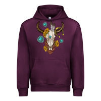 Mauve Wine western cow skull Urban Hoodie - texasbilliewilder
