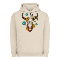 Pigment French Oak western cow skull Urban Hoodie - texasbilliewilder