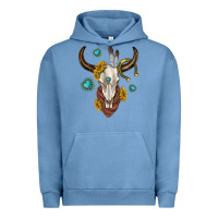 Pigment Pebble Blue western cow skull Urban Hoodie - texasbilliewilder