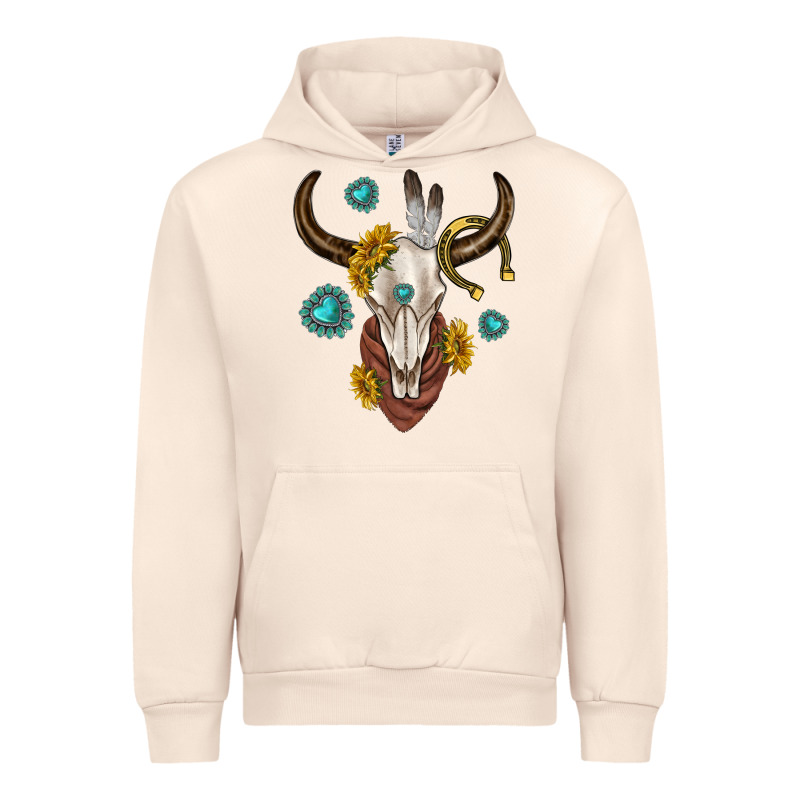 Western Cow Skull Urban Hoodie by texasbilliewilder | Teevron
