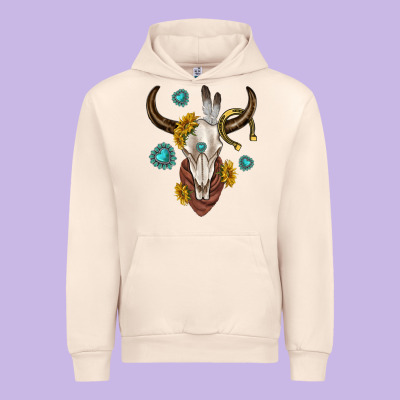 Urban Hoodie western cow skull