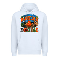 White bonfire hoodie Premium Hoodie - texasbilliewilder