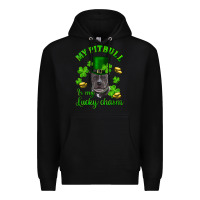 Black St. Patrick's Day My Pitbull Is My Lucky Charm With Hat Premium Hoodie - RanaPortraitStore