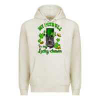 Oatmeal Heather St. Patrick's Day My Pitbull Is My Lucky Charm With Hat Premium Hoodie - RanaPortraitStore