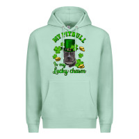 Seafoam St. Patrick's Day My Pitbull Is My Lucky Charm With Hat Premium Hoodie - RanaPortraitStore