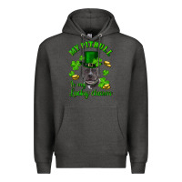 Charcoal Heather St. Patrick's Day My Pitbull Is My Lucky Charm With Hat Premium Hoodie - RanaPortraitStore