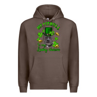 Coffee St. Patrick's Day My Pitbull Is My Lucky Charm With Hat Premium Hoodie - RanaPortraitStore