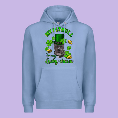 St. Patrick's Day My Pitbull Is My Lucky Charm With Hat Premium Hoodie Designed By Ranaportraitstore