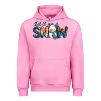 Fuchsia Pink Let It Snow Snowman Urban Hoodie - RanaPortraitStore