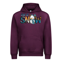 Mauve Wine Let It Snow Snowman Urban Hoodie - RanaPortraitStore