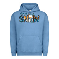 Pigment Pebble Blue Let It Snow Snowman Urban Hoodie - RanaPortraitStore