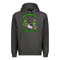 Charcoal Heather St. Patrick's Day My Pitbull Is My Lucky Charm Premium Hoodie - RanaPortraitStore
