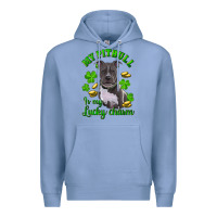 Colony Blue St. Patrick's Day My Pitbull Is My Lucky Charm Premium Hoodie - RanaPortraitStore